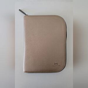 Halston Zip-Around Champagne Gold Jewelry Organizer Clutch